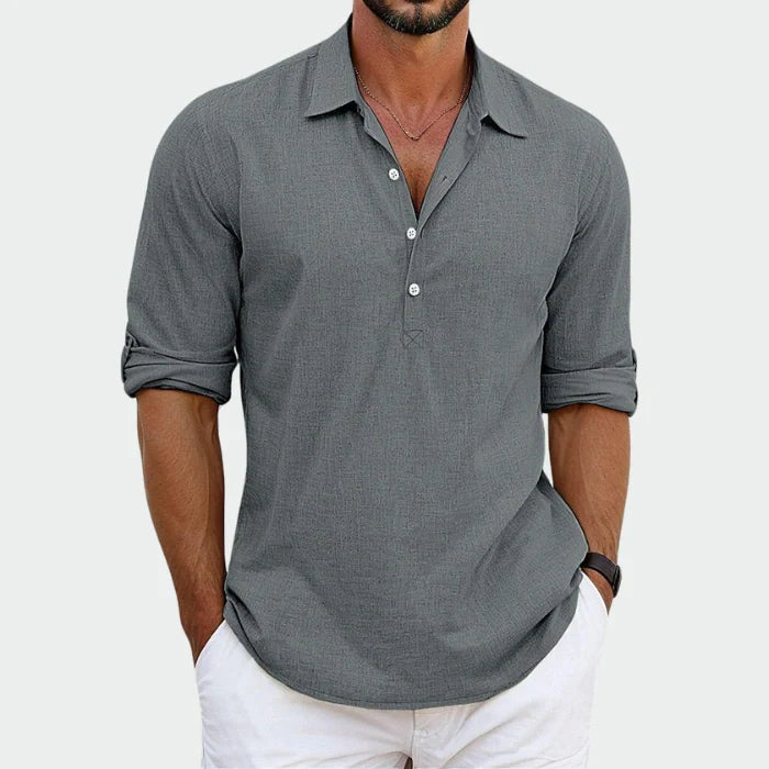 1 acheté = 1 offert - Chemise en lin haut de gamme Vincent